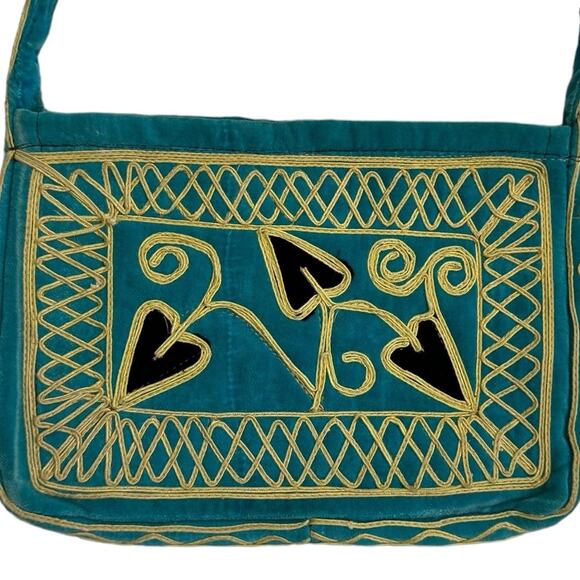 Embroidered Floral Cotton Shoulder Bag - Picture 6 of 12